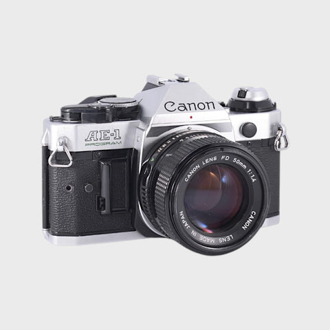 Canon AE-1 Program 35mm SLR film camera with 50mm f1.4 lens