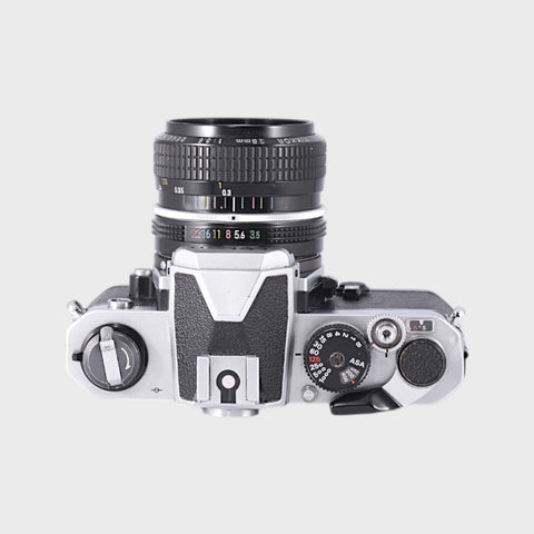 Nikon FM 35mm SLR film camera with 28mm f3.5 lens