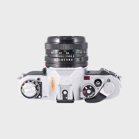 Canon AV-1 35mm SLR film camera with 50mm f1.8 lens
