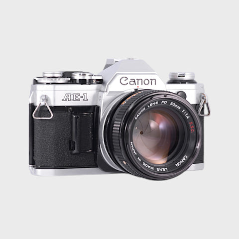 Canon AE-1 35mm SLR film camera with 50mm f1.4 lens