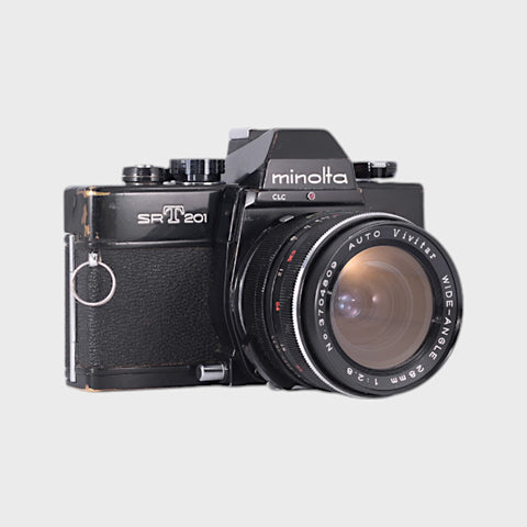 Minolta SRT 201 35mm SLR Film Camera with 28mm f2.8 Lens