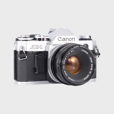 Canon AE-1 35mm SLR film camera with 50mm f1.8 lens