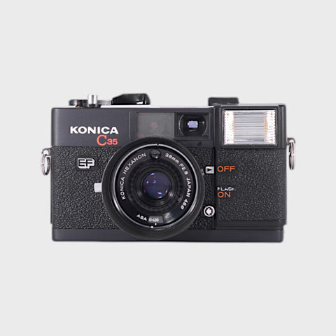 Konica C35 EF 35mm Point & Shoot film camera with 38mm f2.8 lens