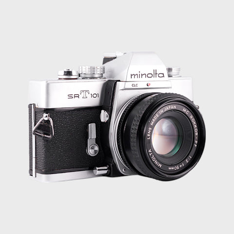 Minolta SRT 101 35mm SLR film camera with 50mm f2 lens