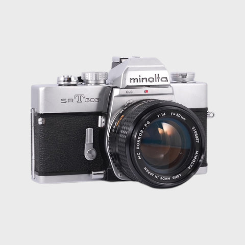 Minolta SRT 303 35mm SLR Film Camera with 50mm f1.4 Lens