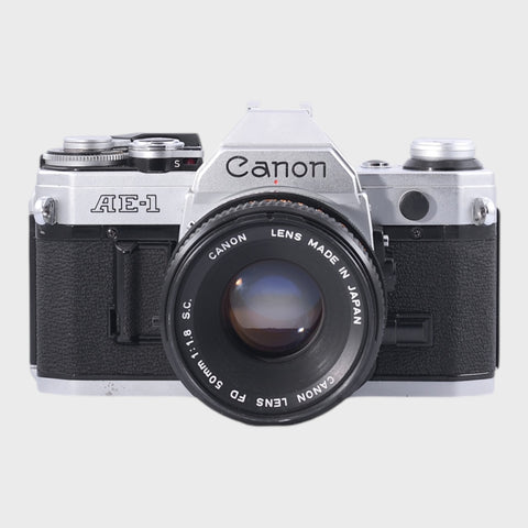 Canon AE-1 35mm SLR film camera with 50mm f1.8 lens