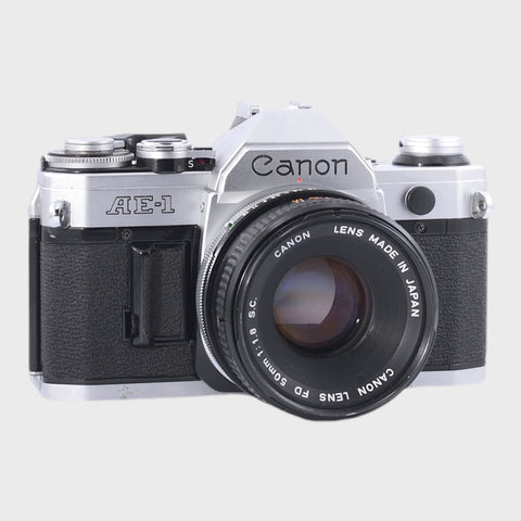 Canon AE-1 35mm SLR film camera with 50mm f1.8 lens