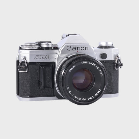 Canon AE-1 35mm SLR film camera with 50mm f1.8 lens