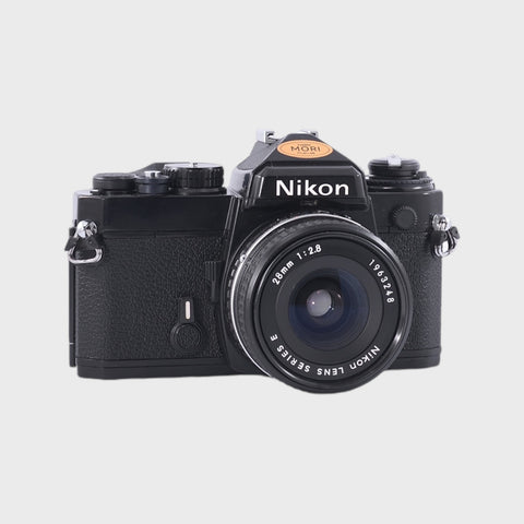 Nikon FE 35mm SLR film camera with 28mm f2.8 lens