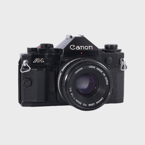 Canon A-1 35mm SLR film camera with 50mm f1.8 lens