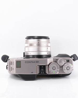 Contax G1 35mm rangefinder film camera with 45mm f2 Zeiss Planar lens